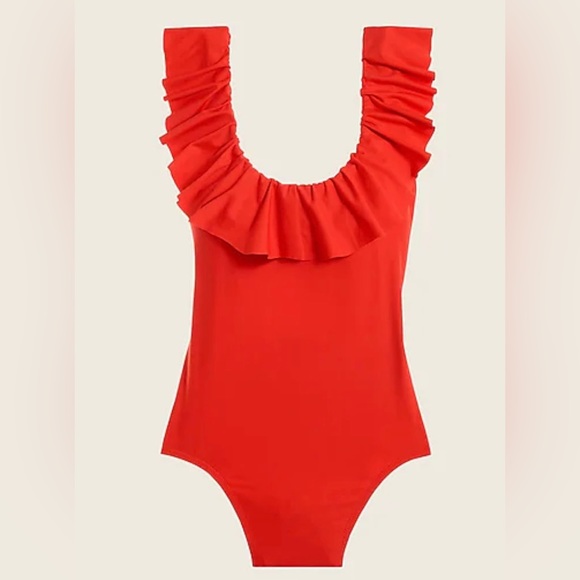 J.Crew Ruffle Scoopback one-piece swimsuit - Picture 2 of 3